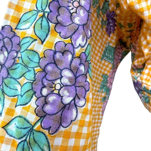 Rare Vintage Bouncing Bertha's Banana Blanket Top Medium Yellow 70s Cottagecore - Picture 10 of 14